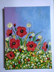 Original Hand Painted Acrylic Painting Stretched Canvas 9″x12″x0.6″ Wall Decor