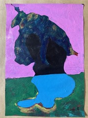 Pastel, Pencil and Acrylic On Paper Signed by Artist Original Painting