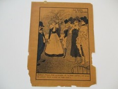 ANTIQUE 19TH TO 20TH CENTURY DRAWING PAINTING ANTIQUE PARIS ILLUSTRATION FASHION
