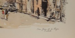 SAN JUAN DE LOS REYES TOLEDO ORIGINAL WATERCOLOR STREET SCENE PAINTING