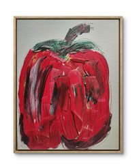 Original Art Red Pepper 14X11 Canvas Acrylic Abstract Impressionistic Wall Art