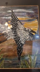 Original Mixed media „Good Fortune“ Flying Crane 50% off listedPr Free Shipping!