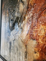 Original PATTI MEYERS Painting – Framed Abract Textured „DRESS“ Series 2×3 ft