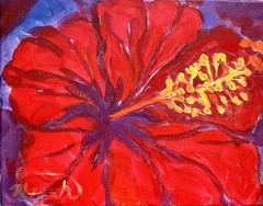 Original Bold 11×14 Impressionist Floral Painting Acrylic Canvas Signed Decor