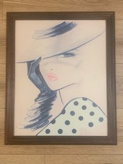 Signed Elegant Fashion Portrait by Recognized Artist Celia Margaret