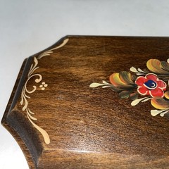 Vintage Austrian Hand Painted Rosemaling Or Rose Painting Wood Placards 9 1/2”