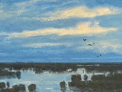 Twilight Wetlands Realism Landscape OIL PAINTING ART IMPRESSIONIST Original