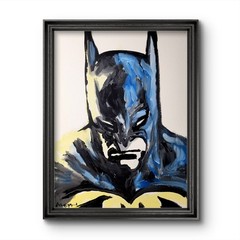 Batman Original Painting Pop Art Canvas 11×14 Abstract Expressionist Comic Fine