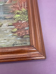 Original Oil Painting The Waterfall by Iva Prince Landscape Signed TN 2003 11×14