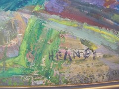 CHARLES HEANEY Oregon Signed Impressionist Village OLD CHURCH Casein Painting