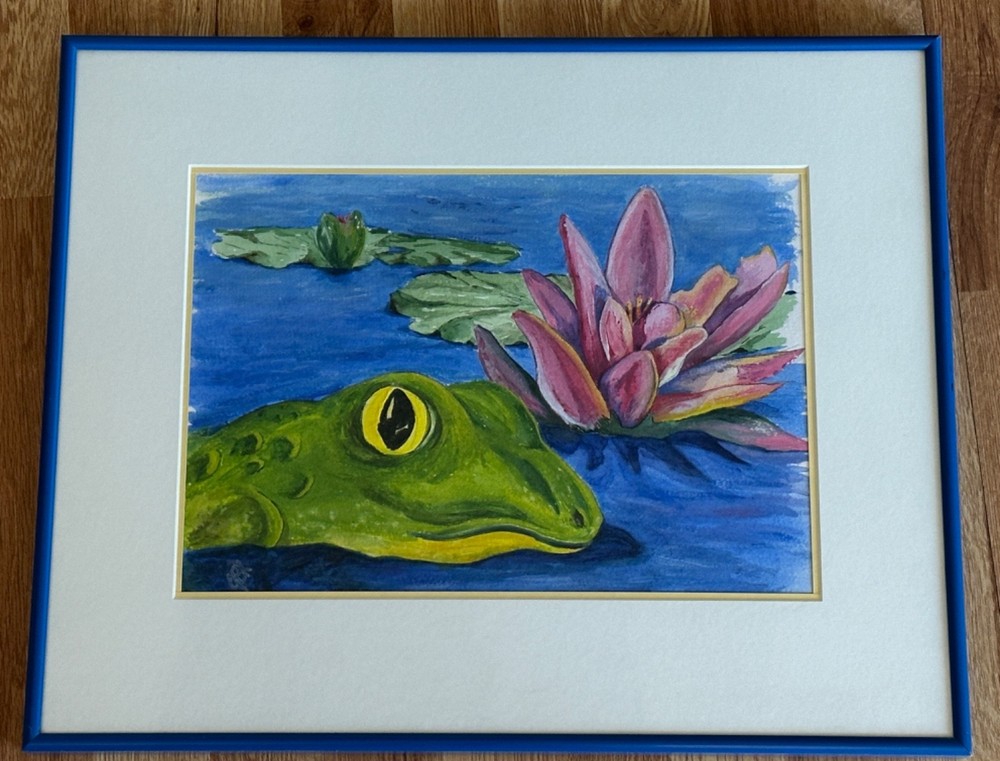 ORIGINAL OLDER WATERCOLOR ON PAPER FRAMED/MATTED 16.5″ X 20″ SIGNED CALI ARTIST