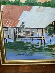 Original Oil Painting Apalachicola FL 24×30 Signed By Artist Apalach River Gulf