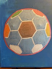 8×10 Acrylic Painting Specialist Championship Soccer Game Ball First-And-Only