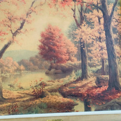 William Sloan Landscape Painting “ Golden Autumn“ Framed