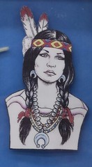 Hand Painted Feather Wall Art American West Indian Signed 17″x 13″