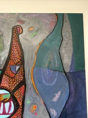 ABSTRACT PAINTING PHILIP NORTH CUBIST CUBISM FIGURES ORIGINAL LARGE 36 INCHES