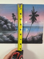 Beautiful Night Tropical Beach Painting On Handmade Canvas