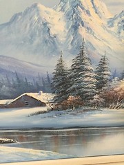 Winter Landscape,Beverly Jamison Carrick 1970s Original Oil Painting signed