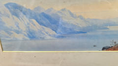 Continental Watercolour C 1827/37 Signed Moia in original Gesso Frame