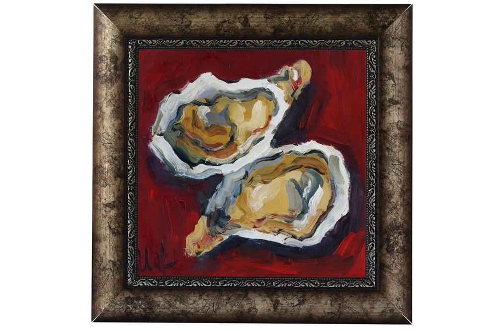 Oyster Oil Painting Shell Original Wall Art Seashell Paintings Pearl Seafood Art
