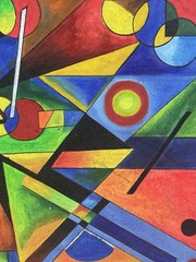 Wassily Kandinsky Oil On Canvas (Handmade) signed and stamped Framed