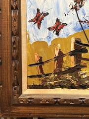 Morris Katz, VTG c. 1997 LRG Heavy Impasto Landscape O/M „Autumn Leaves“ Signed
