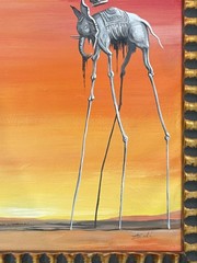 Salvador Dali 1904-1989 Oil on Canva In style of Hand Signed Amazing Painting