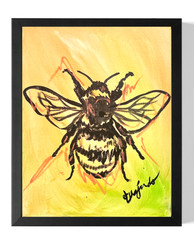 Guajardo Art: Bumblebee 14X11 Original Canvas Signed Art Expressionism