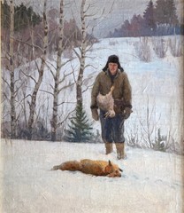 Original Soviet Realism David Dvoskin (1912-1985) Oil on Canvas Painting