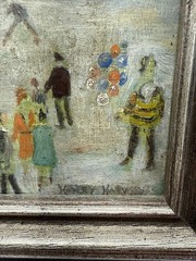 Signed Henry Harvey “Fun Fair” Oil Painting 1966 Cedar’s Studio’s Glebe Place