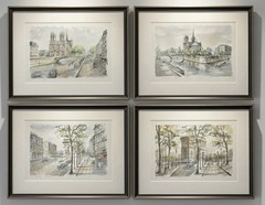 4 Original Gabrielle Arnault Paris Watercolors – Notre Dame & Arc de Triomphe
