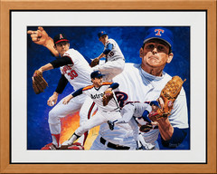 Original Danny Day 30” x 40” Oil Painting of Nolan Ryan Signed Autographed HOF M