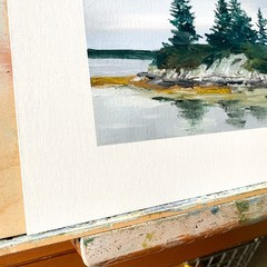 8×10 Maine Original Oil Painting Lookout Point Harpswell Casco Bay Signed