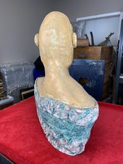 Vintage Ceramic Sculpture ~ BUST of WOMAN ~ 18 1/2″H x 19″L x 6 1/2″W
