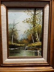 VTG P Cantrell Original Oil On Canvas Wooded Autumn Landscape Framed Painting
