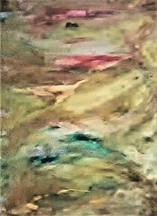 PAINTING,’COMPOSITION 200′,OIL&18K GOLD,ABSTRACT EXPRESSIONISM,CANVAS,FREE SHIP