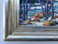Impressionist Woodstock December landscape John W Bentley 1880-1951, listed NY