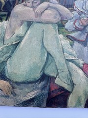 ANTIQUE PAINTING IMPRESSIONIST CIRCUS WOMEN ART DECO BUCHHOLZ LISTED LARGE OIL