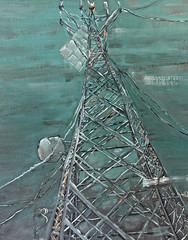 Original Oil Painting on Canvas Board 8×10 „Radio Tower“