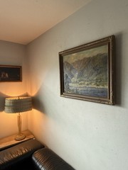 CORA TATUM ANTIQUE MOUNTAIN PLEIN AIR LANDSCAPE OIL PAINTING OLD VINTAGE 1945