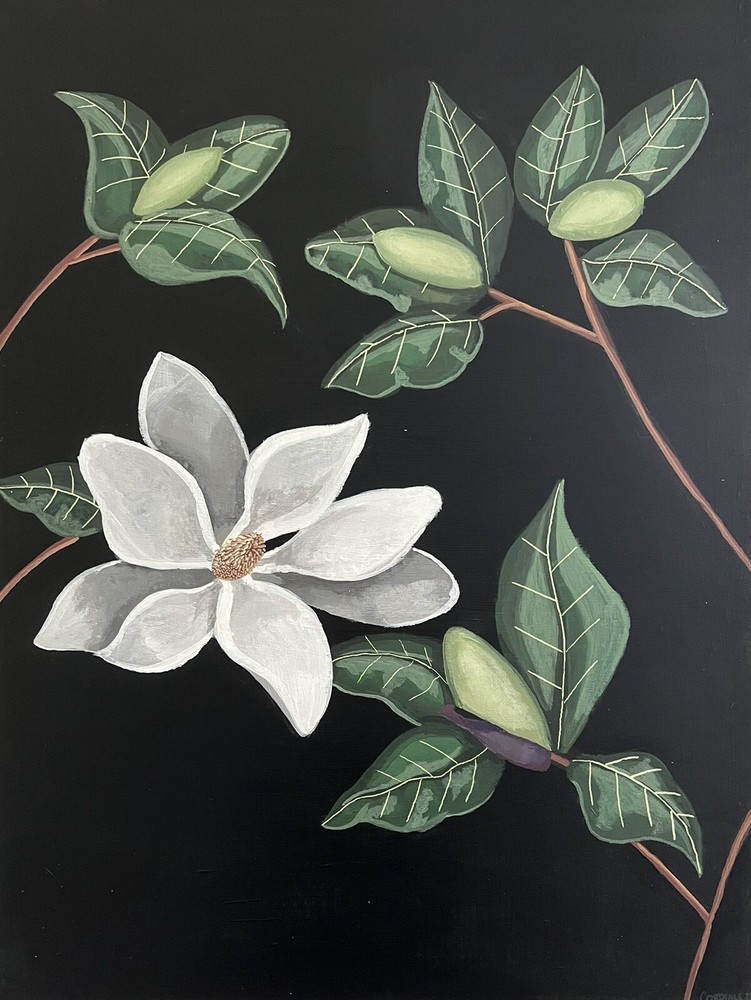 CHARLESTON SC inspired Art Work Original Acrylic On Canvas Magnolia Bloom