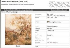 Very Large Original James Lawson Stewart Watercolor – Carlisle Castle ca 1870