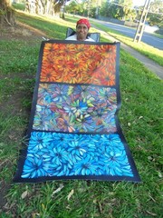 SELINA NUMINA 175 x 100 cm Original Aboriginal Painting. Bush Medicine Leaves