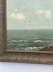 RICHARD DETREVILLE PAINTING EARLY CALIFORNIA LANDSCAPE SEASCAPE COAST BEACH OIL