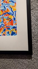 9×12 Framed Abstract Original Modern Acrylic Paper Art Signed w/COA