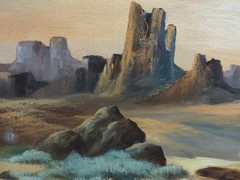 L. Broekemeier Signed Southwest Desert Landscape Oil Painting On Canvas