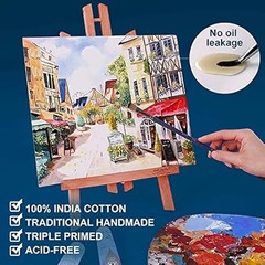 Artkey 12-Pack 8×10″ Primed Cotton Canvas Boards for Acrylic & Oil Painting