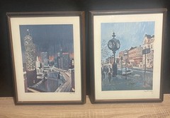 MCM Atomic Chicago VTG Artwork Pair Vintage 1960s
