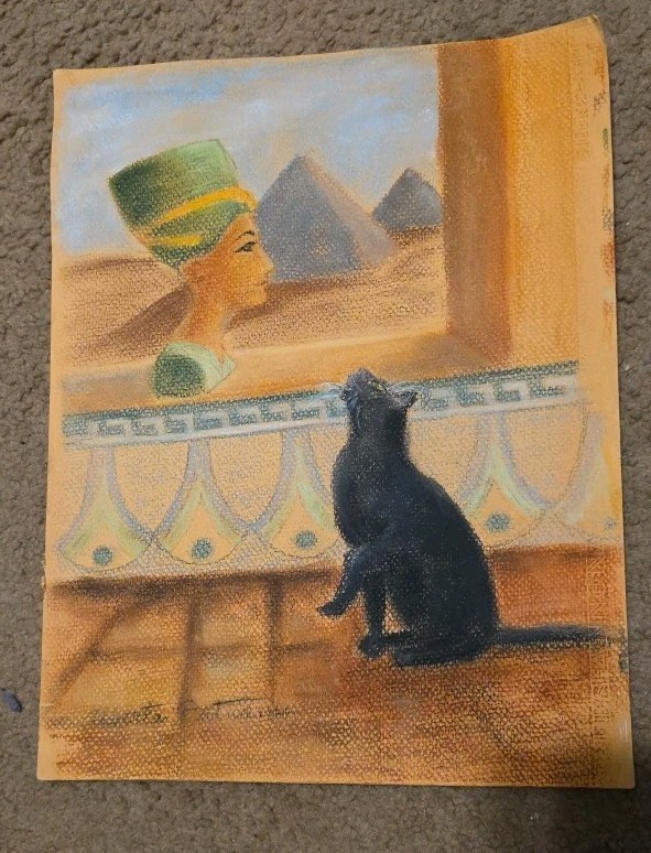 Original Egyptian Subject Painting Signed Some Wear But Great For Framing
