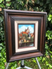 EUGENE SCHMIDT Original MODERN GERMAN LANDSCAPE BERGHEIM BLACK FOREST Ruhr River